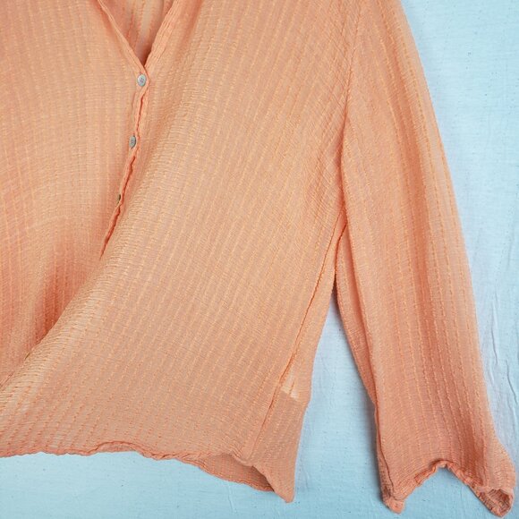 Project AJ117 Copenhagen Blouse Top Button Front Rayon Peach Minimalist size XL - Picture 14 of 14